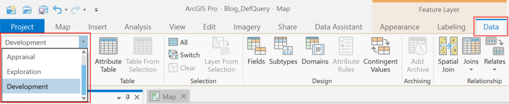 arcmap definition query